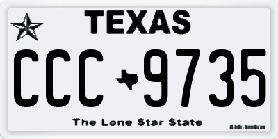 TX license plate CCC9735