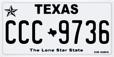 TX license plate CCC9736
