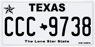 TX license plate CCC9738