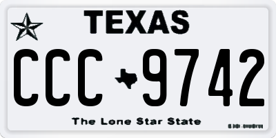 TX license plate CCC9742