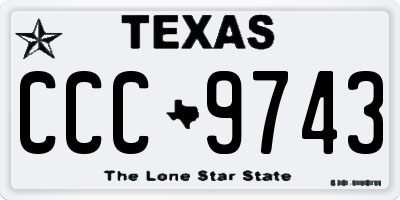 TX license plate CCC9743