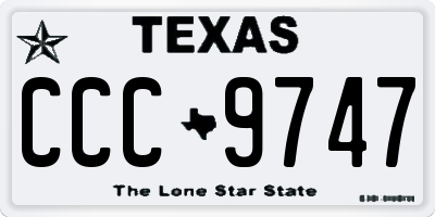 TX license plate CCC9747