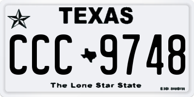 TX license plate CCC9748