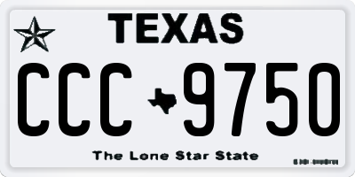 TX license plate CCC9750