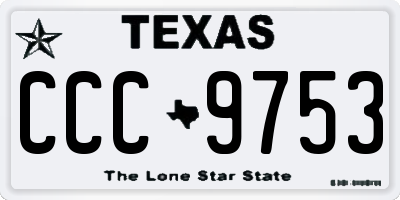 TX license plate CCC9753