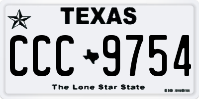 TX license plate CCC9754