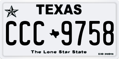 TX license plate CCC9758