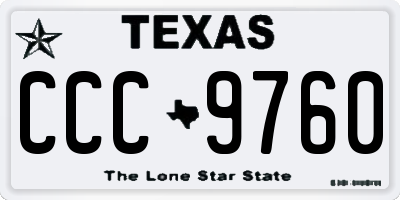 TX license plate CCC9760