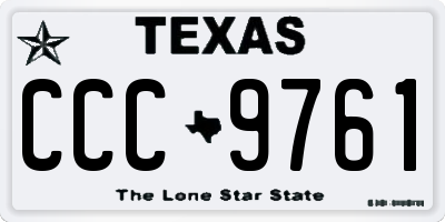 TX license plate CCC9761
