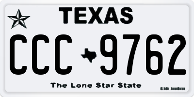 TX license plate CCC9762