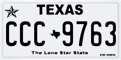 TX license plate CCC9763