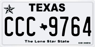 TX license plate CCC9764