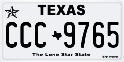 TX license plate CCC9765