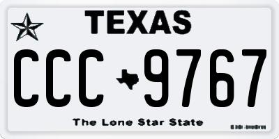 TX license plate CCC9767