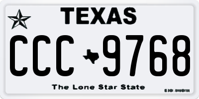 TX license plate CCC9768