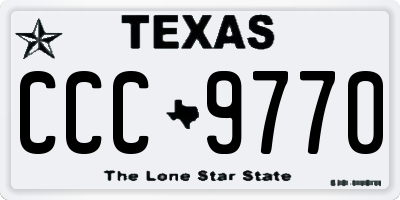 TX license plate CCC9770
