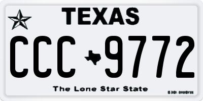 TX license plate CCC9772