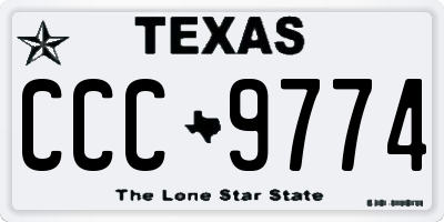 TX license plate CCC9774