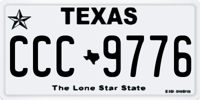 TX license plate CCC9776