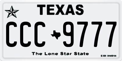 TX license plate CCC9777