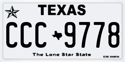 TX license plate CCC9778