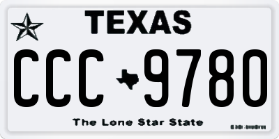 TX license plate CCC9780