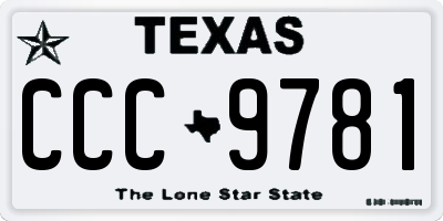 TX license plate CCC9781