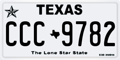 TX license plate CCC9782
