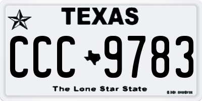 TX license plate CCC9783