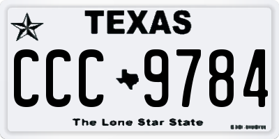 TX license plate CCC9784