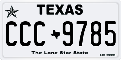 TX license plate CCC9785