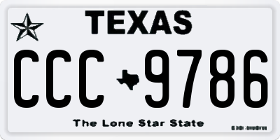 TX license plate CCC9786