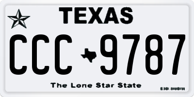 TX license plate CCC9787