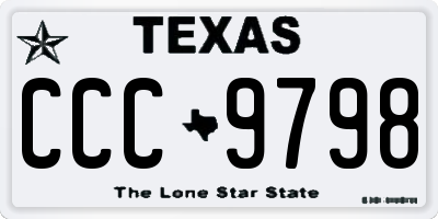TX license plate CCC9798