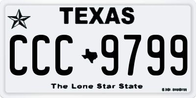 TX license plate CCC9799