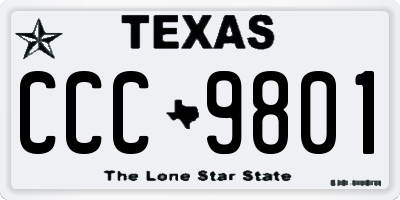 TX license plate CCC9801