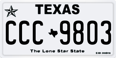 TX license plate CCC9803