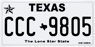 TX license plate CCC9805