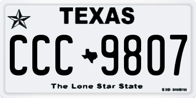 TX license plate CCC9807