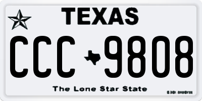 TX license plate CCC9808