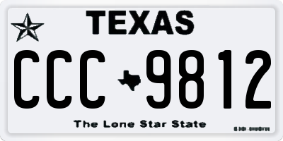 TX license plate CCC9812