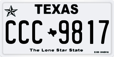 TX license plate CCC9817