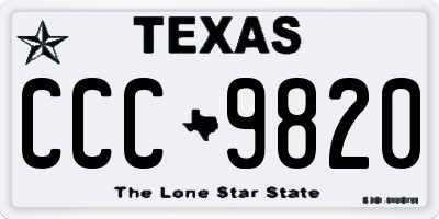 TX license plate CCC9820