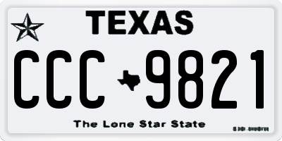 TX license plate CCC9821