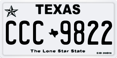 TX license plate CCC9822