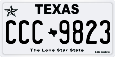 TX license plate CCC9823