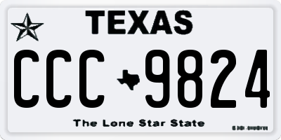 TX license plate CCC9824