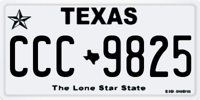 TX license plate CCC9825