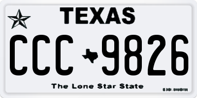 TX license plate CCC9826