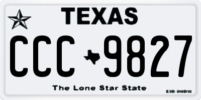 TX license plate CCC9827